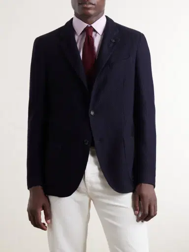Lardini Honeycomb-Knit Wool Blazer - Men | Thumbnail 3 Lardini Honeycomb-Knit Wool Blazer - Men | Thumbnail 3