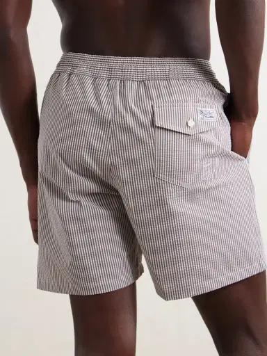 Polo Ralph Lauren Traveler Striped Straight-Leg Mid-Length Cotton-Blend Seersucker Swim Shorts - Men | Thumbnail 3 Polo Ralph Lauren Traveler Striped Straight-Leg Mid-Length Cotton-Blend Seersucker Swim Shorts - Men | Thumbnail 3