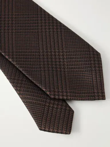 Tom Ford 7cm Prince of Wales Checked Silk-Jacquard Tie - Men | Thumbnail 4 Tom Ford 7cm Prince of Wales Checked Silk-Jacquard Tie - Men | Thumbnail 4