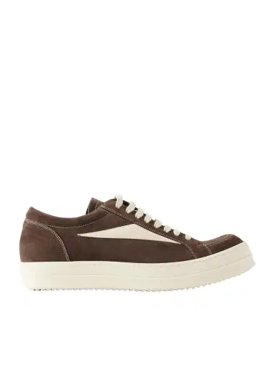 Rick Owens Vintage Full-Grain Leather-Trimmed Suede and Rubber Sneakers - Men | Thumbnail 1 Rick Owens Vintage Full-Grain Leather-Trimmed Suede and Rubber Sneakers - Men | Thumbnail 1