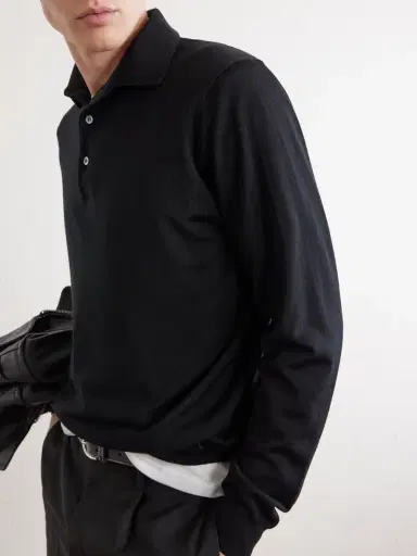 Lardini Virgin Wool Polo Sweater - Men | Thumbnail 5 Lardini Virgin Wool Polo Sweater - Men | Thumbnail 5