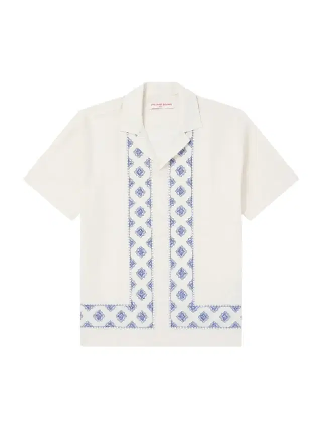 Maitan Camp-Collar Embroidered Cotton Shirt - Men