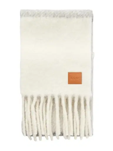 Loewe Fringed Striped Alpaca-Blend Scarf - Men | Thumbnail 1