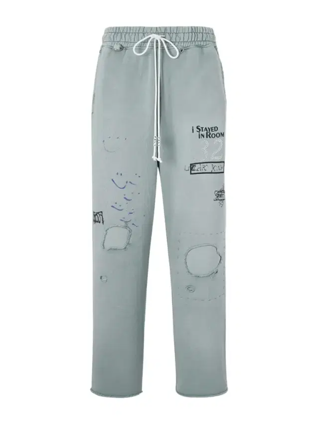 Paly Hollywood Alta Cienega Distressed Embellished Cotton-Fleece Sweatpants - Men