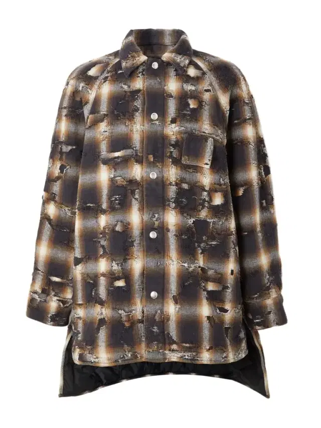 Givenchy Distressed Checked Quilted Cotton-Flannel Shirt Jacket - Men