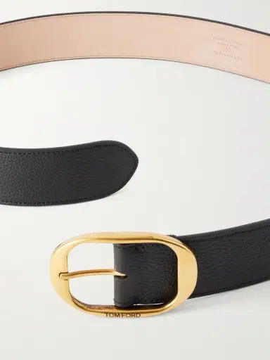 Tom Ford 4cm Logo-Engraved Full-Grain Leather Belt - Men | Thumbnail 3