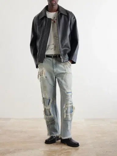 Paly Hollywood Straight-Leg Distressed Studded Jeans - Men | Thumbnail 2 Paly Hollywood Straight-Leg Distressed Studded Jeans - Men | Thumbnail 2
