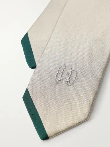 Enfants Riches Déprimés 7cm Foxhole Logo-Embroidered Silk-Shantung Tie - Men | Thumbnail 4