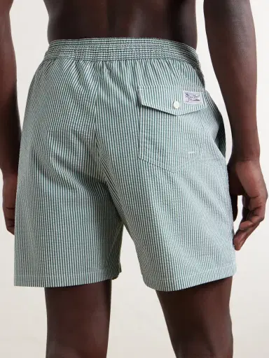Polo Ralph Lauren Traveler Striped Straight-Leg Mid-Length Cotton-Blend Seersucker Swim Shorts - Men | Thumbnail 3 Polo Ralph Lauren Traveler Striped Straight-Leg Mid-Length Cotton-Blend Seersucker Swim Shorts - Men | Thumbnail 3