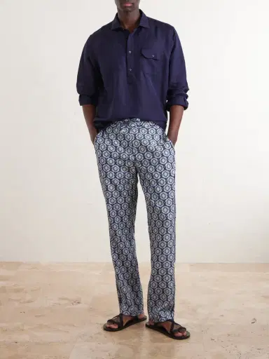 Orlebar Brown Alfred Straight-Leg Printed Lyocell-Satin Trousers - Men | Thumbnail 2