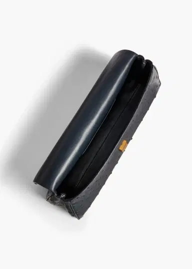 Khaite Audrey Clutch In Midnight Navy Ostrich | Thumbnail 3