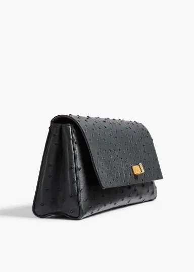 Khaite Audrey Clutch In Midnight Navy Ostrich | Thumbnail 4
