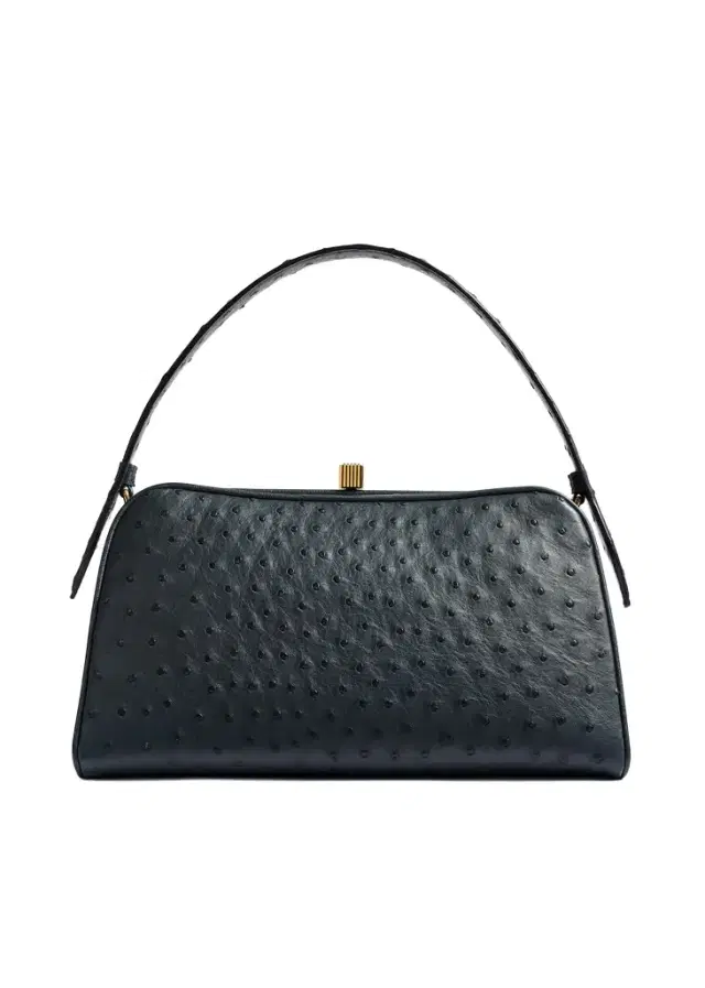 Khaite Cate Handbag In Midnight Navy Ostrich