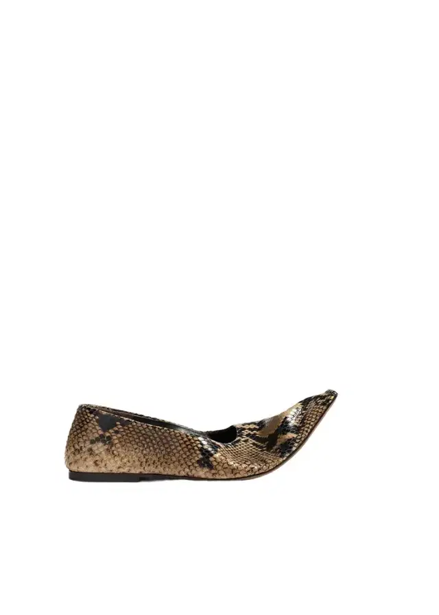 Khaite Marlene Ballerina In Python-Embossed Taupe