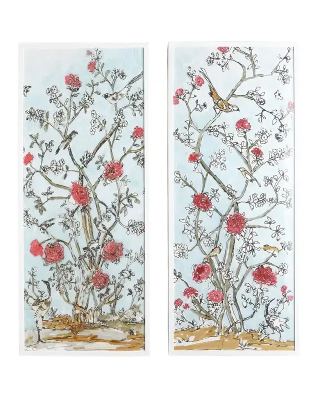 Wendover Art Group Modern Chinoiserie Diptych