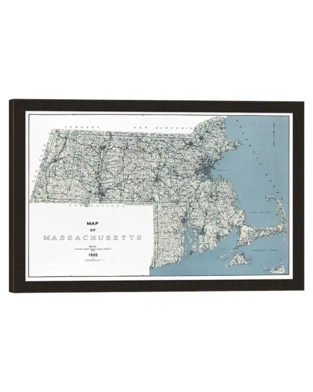 Wendover Art Group Chart of Massachusetts and Coast