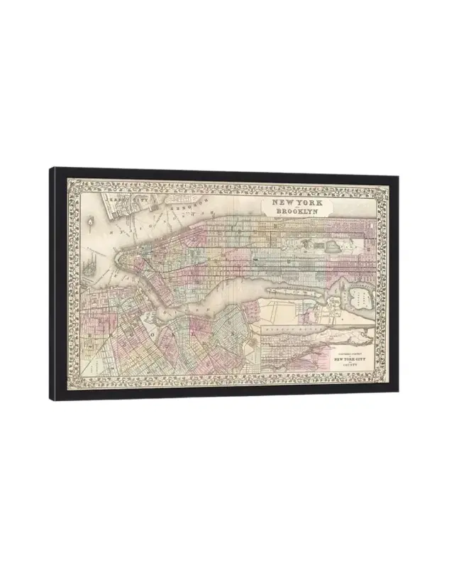 Wendover Art Group Vintage Map of New York