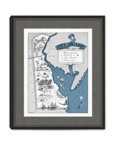 Wendover Art Group Pictorial Map of Delaware | Thumbnail 2 Wendover Art Group Pictorial Map of Delaware | Thumbnail 2