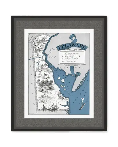 Wendover Art Group Pictorial Map of Delaware | Thumbnail 1 Wendover Art Group Pictorial Map of Delaware | Thumbnail 1