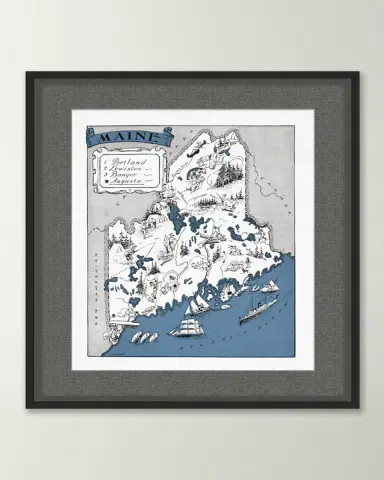 Wendover Art Group Pictorial Map of Maine | Thumbnail 2 Wendover Art Group Pictorial Map of Maine | Thumbnail 2