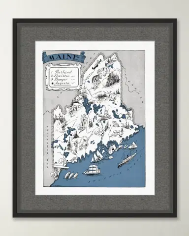Wendover Art Group Pictorial Map of Maine | Thumbnail 3 Wendover Art Group Pictorial Map of Maine | Thumbnail 3