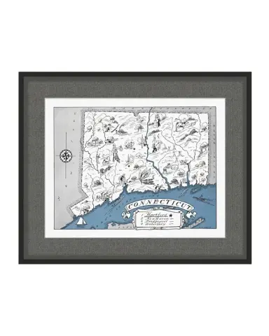 Wendover Art Group Pictorial Map of Connecticut | Thumbnail 1 Wendover Art Group Pictorial Map of Connecticut | Thumbnail 1