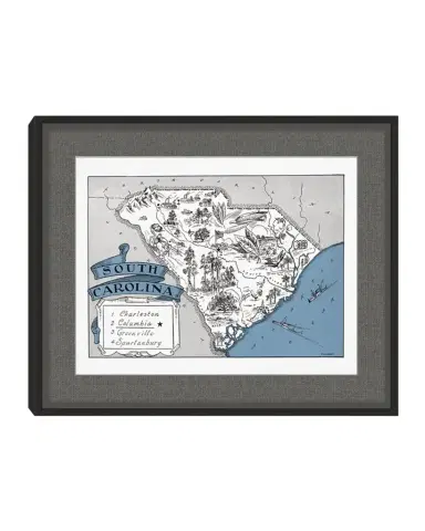 Wendover Art Group Pictorial Map of South Carolina | Thumbnail 1