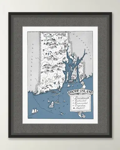 Wendover Art Group Pictorial Map of Rhode Island | Thumbnail 3 Wendover Art Group Pictorial Map of Rhode Island | Thumbnail 3