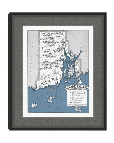 Wendover Art Group Pictorial Map of Rhode Island | Thumbnail 1 Wendover Art Group Pictorial Map of Rhode Island | Thumbnail 1