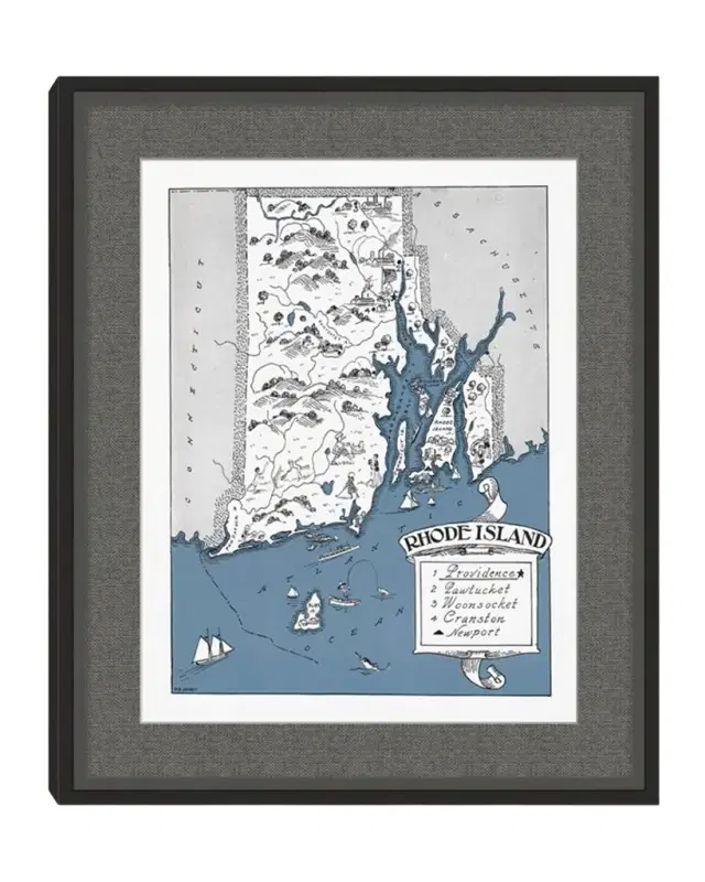 Wendover Art Group Pictorial Map of Rhode Island