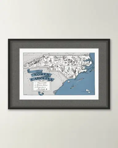 Wendover Art Group Pictorial Map of North Carolina | Thumbnail 2 Wendover Art Group Pictorial Map of North Carolina | Thumbnail 2