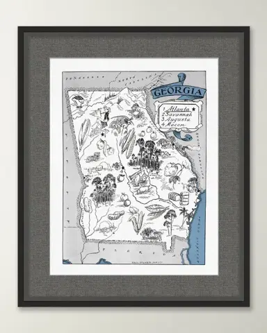 Wendover Art Group Pictorial Map of Georgia | Thumbnail 3 Wendover Art Group Pictorial Map of Georgia | Thumbnail 3