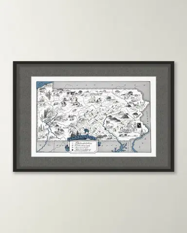 Wendover Art Group Pictorial Map of Pennsylvania | Thumbnail 2 Wendover Art Group Pictorial Map of Pennsylvania | Thumbnail 2