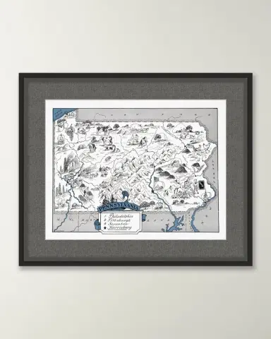 Wendover Art Group Pictorial Map of Pennsylvania | Thumbnail 3 Wendover Art Group Pictorial Map of Pennsylvania | Thumbnail 3