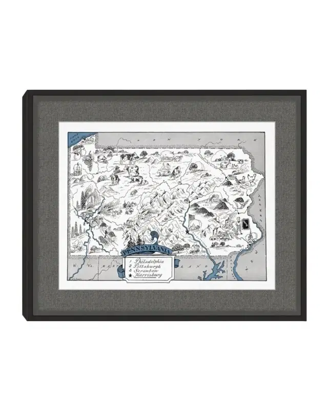 Wendover Art Group Pictorial Map of Pennsylvania