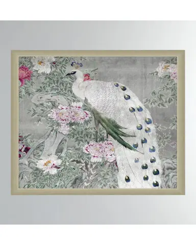 Wendover Art Group 'Peony Blossom Peacock ' Wall Art | Thumbnail 2