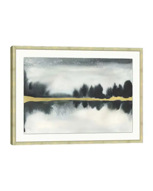 Wendover Art Group 'Gold Leaf Lakescape ' Wall Art