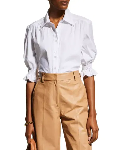 Finley Sirena Smocked-Sleeve Poplin Top | Thumbnail 4 Finley Sirena Smocked-Sleeve Poplin Top | Thumbnail 4