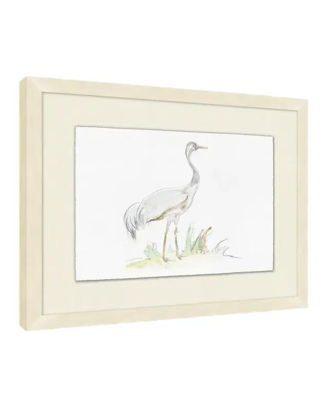 Wendover Art Group "Heron Stance 3" Framed Giclee