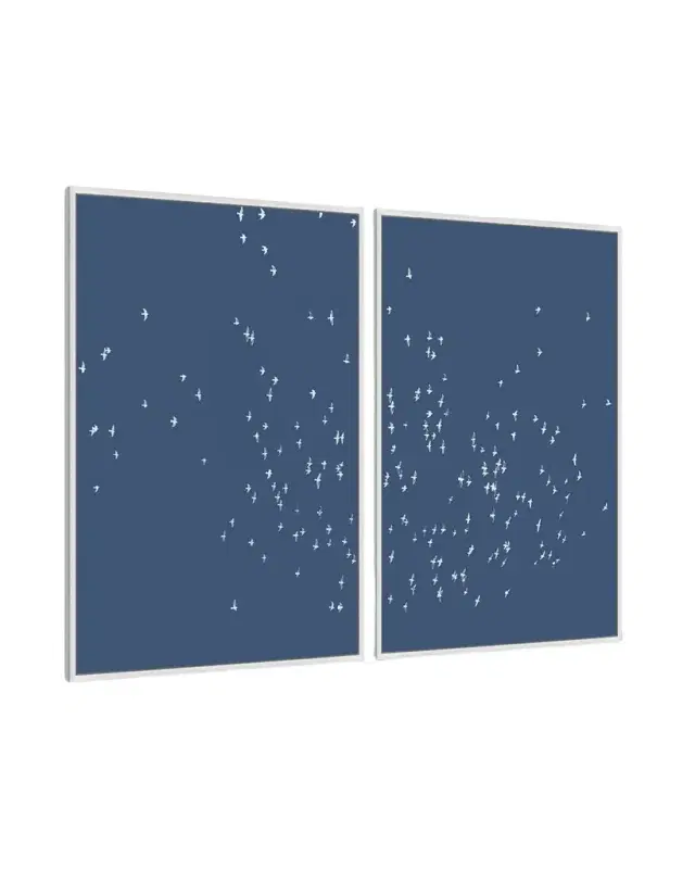 Wendover Art Group "Midnight Flock" Framed Diptych Giclee