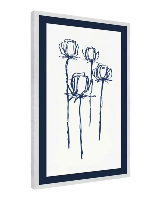 Wendover Art Group "Navy Rose 1" Framed Giclee