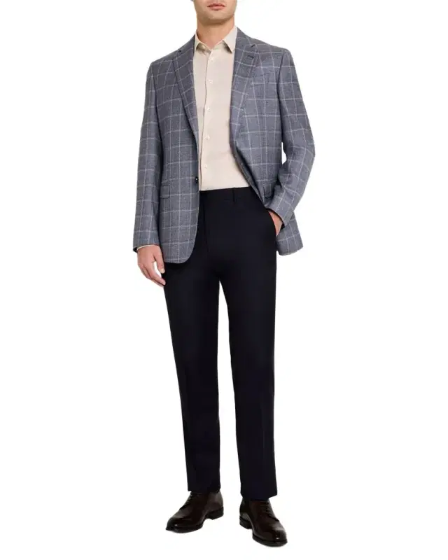 Giorgio Armani Men 's Linen Houndstooth Sport Shirt