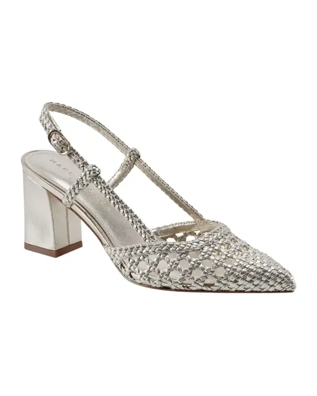 Marc Fisher LTD Zunnie Woven Leather Slingback Pumps