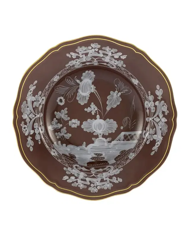 GINORI 1735 Oriente Italiano Soup Plate, Castagna