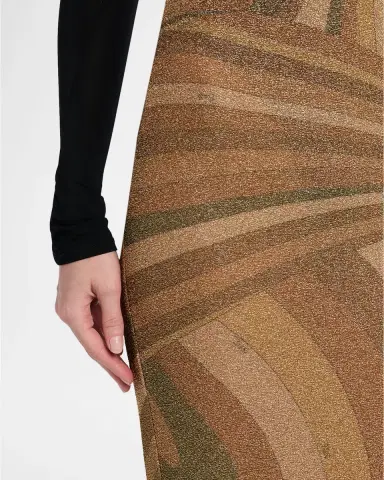 PUCCI Iride Print Lamé Jersey Midi Skirt | Thumbnail 4