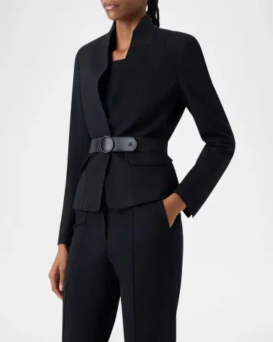 Akris punto Belted Signature Viscose Jersey Jacket | Thumbnail 3 Akris punto Belted Signature Viscose Jersey Jacket | Thumbnail 3