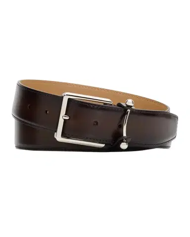 Christian Louboutin Men's Chambeliss Patinated Leather Belt | Thumbnail 1 Christian Louboutin Men's Chambeliss Patinated Leather Belt | Thumbnail 1