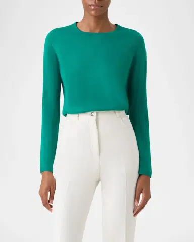 Akris Cashmere-Silk Fine Gauge Knit Sweater | Thumbnail 3
