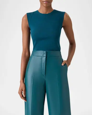 Akris Crewneck Stretch Silk Knit Top | Thumbnail 3