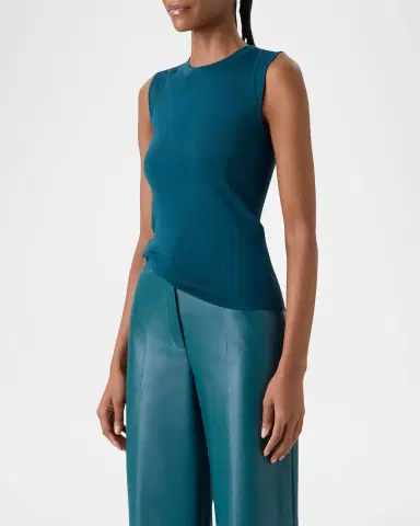 Akris Crewneck Stretch Silk Knit Top | Thumbnail 5